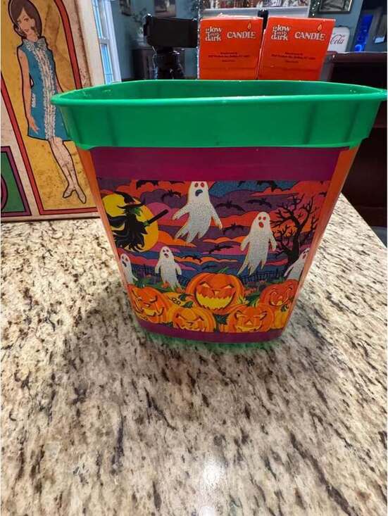 Other - VINTAGE 90s CARDINAL PLASTIC HALLOWEEN BUCKET GHOSTS PUMPKIN WITCH